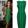 Geometric Print Elegant Bodycon Pencil Dress