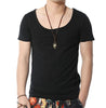 V Neck Cotton T-Shirts Retro Brand Tshirt