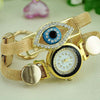 Gold Serpent Indian Bracelet Blue Eye Wristwatch