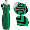 Geometric Print Elegant Bodycon Pencil Dress