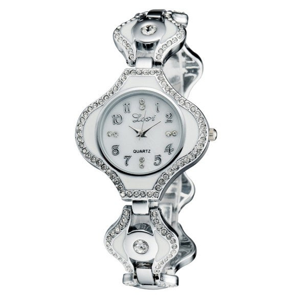 Stainless Steel Strap Rhinestone Wristwatch
