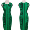 Geometric Print Elegant Bodycon Pencil Dress