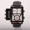 Rectangle Design Leather Strap Watch